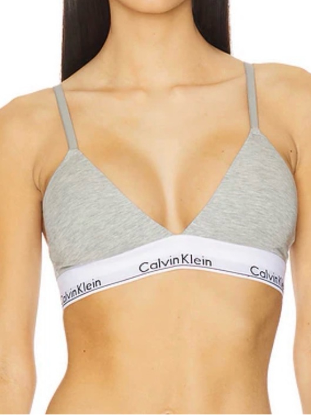 NWT Calvin Klein Icon Cotton Modal Lightly Lined Triangle in Grey Heather Size M